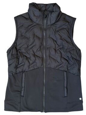 NWT Calia Pure Black Cold Dash Run Slim Puffer Vest Running Reflective Medium